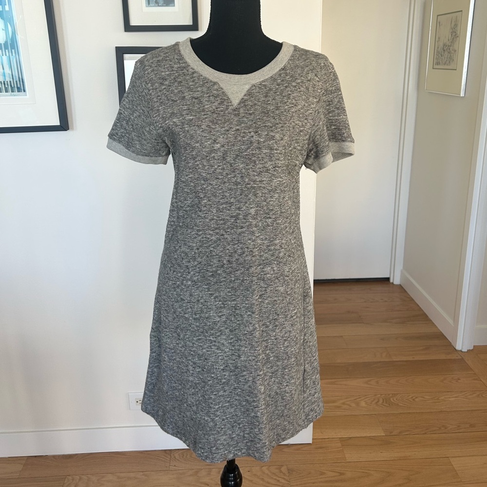 Theory Gray TEJU R Sweatshirt Dress Size L Short Sleeve